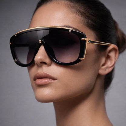 Sunglasses Sculpted Frame & Metal Accents 100% UV Protection