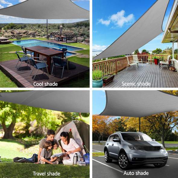 Sunshade Sail Triangular Breathable HDPE 90% UV Protection