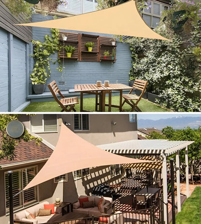 Sunshade Sail Triangular Water-Repellent Polyester Blocks 95% UV