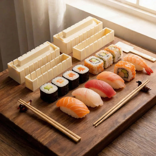 Sushi Mold Set No-Roll Cutting Guides Dishwasher Safe