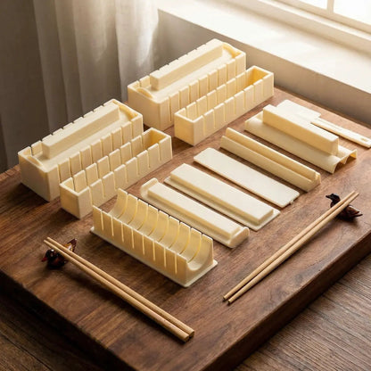 Sushi Mold Set No-Roll Cutting Guides Dishwasher Safe