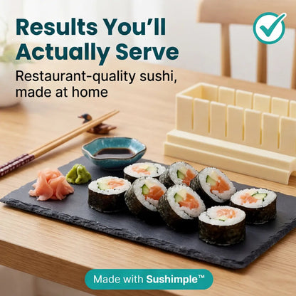 Sushi Mold Set No-Roll Cutting Guides Dishwasher Safe