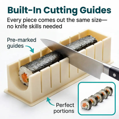 Sushi Mold Set No-Roll Cutting Guides Dishwasher Safe