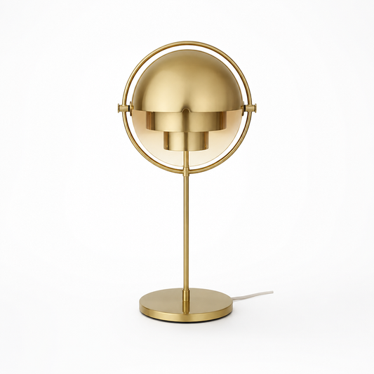 Table Lamp Bauhaus Glass & Gold Finish Flicker-Free LED
