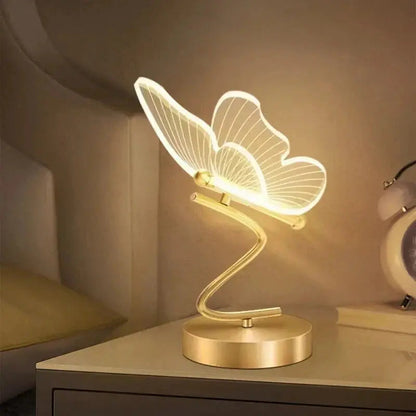 Table Lamp Butterfly Acrylic Wings Warm Integrated LED