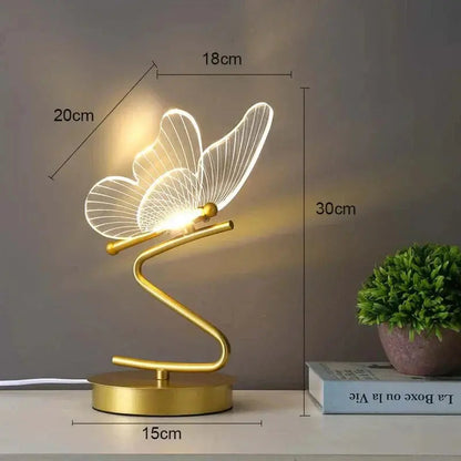Table Lamp Butterfly Acrylic Wings Warm Integrated LED