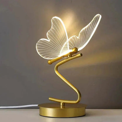 Table Lamp Butterfly Acrylic Wings Warm Integrated LED