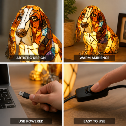 Table Lamp Dog Breed Silhouette LED USB Night Light