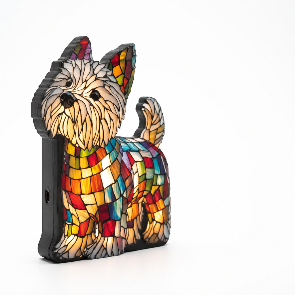 Table Lamp Dog Breed Silhouette LED USB Night Light