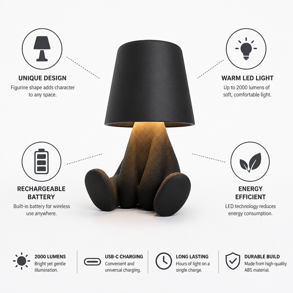 Table Lamp Figure-Shaped Rechargeable LED