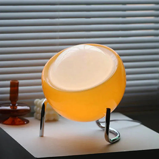 Table Lamp Frosted Glass Globe Tiltable LED Included