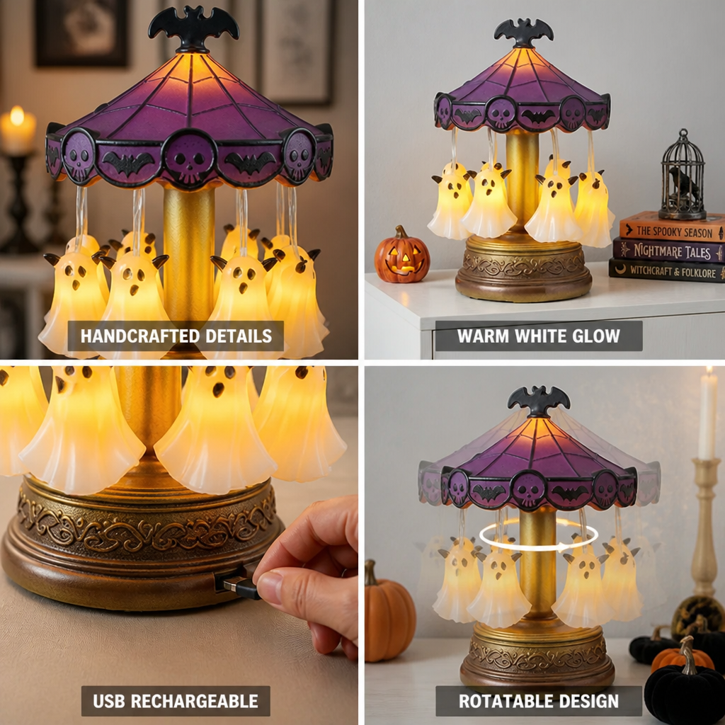 Table Lamp Ghost Carousel Warm White USB Rechargeable