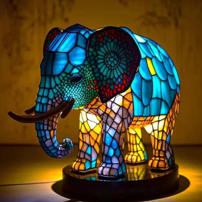 Table Lamp Handcrafted Stained Glass Animal Design