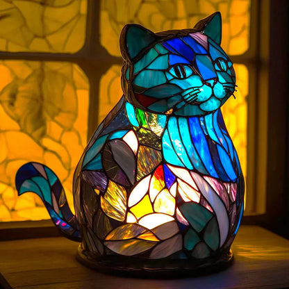 Table Lamp Handcrafted Stained Glass Animal Design