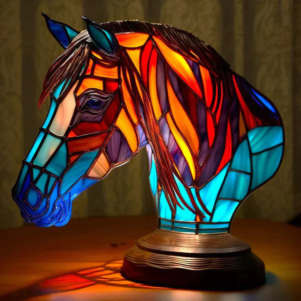 Table Lamp Handcrafted Stained Glass Animal Design
