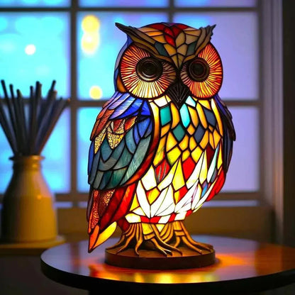 Table Lamp Handcrafted Stained Glass Animal Design