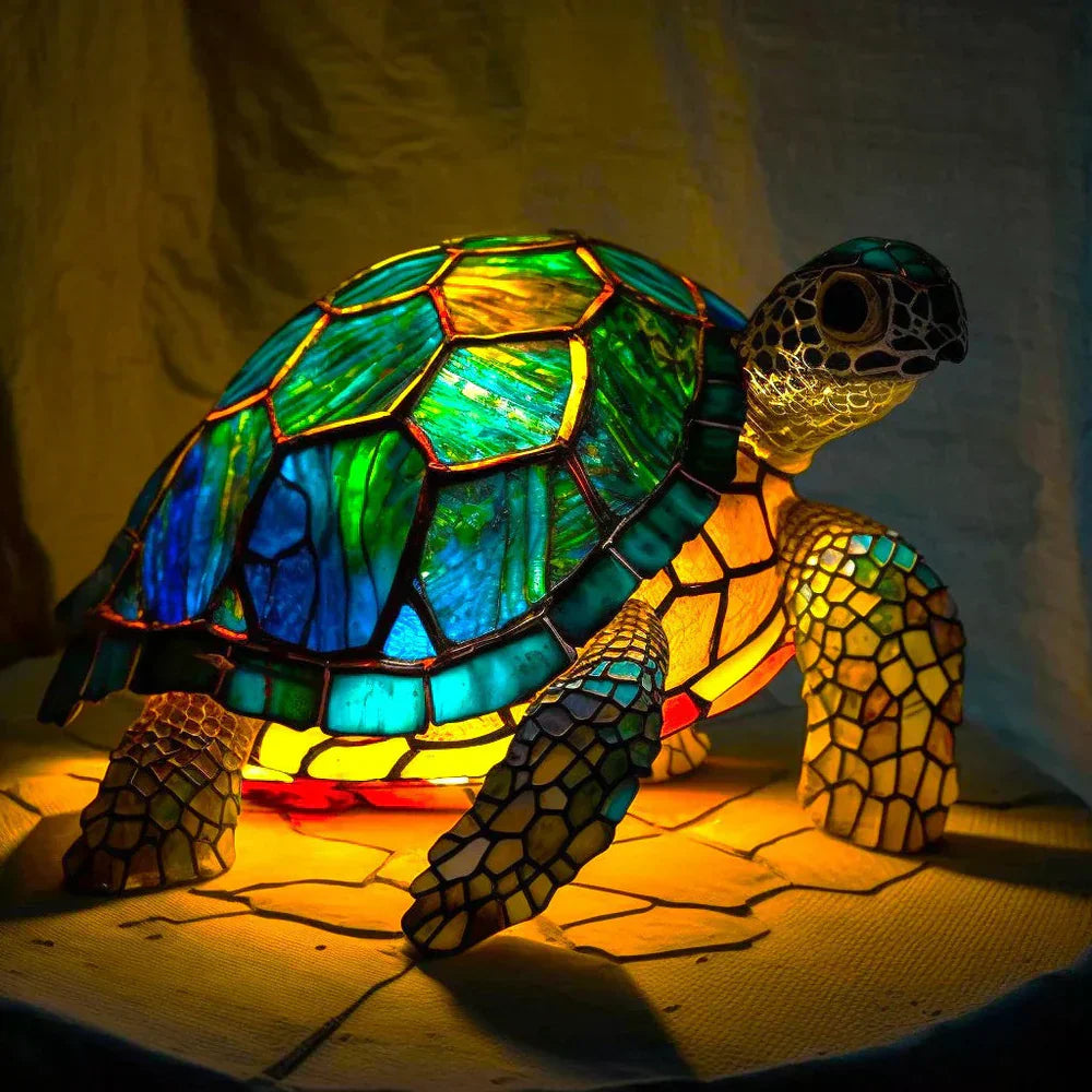 Table Lamp Handcrafted Stained Glass Animal Design