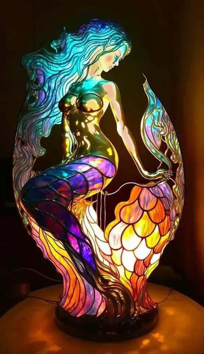 Table Lamp Handcrafted Stained Glass Animal Design