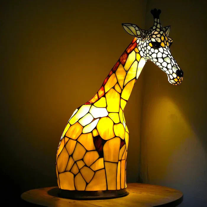 Table Lamp Handcrafted Stained Glass Animal Design