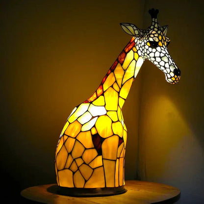 Table Lamp Handcrafted Stained Glass Animal Design