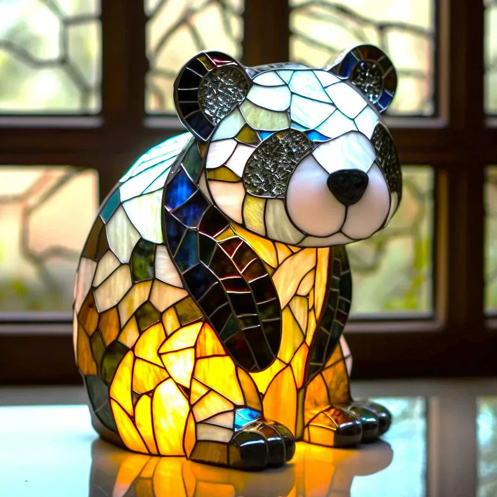 Table Lamp Handcrafted Stained Glass Animal Design