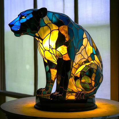 Table Lamp Handcrafted Stained Glass Animal Design