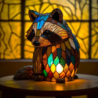 Table Lamp Handcrafted Stained Glass Animal Design