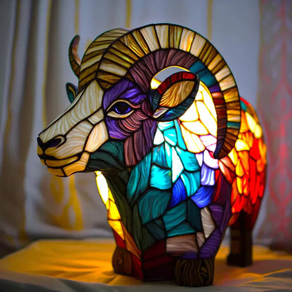 Table Lamp Handcrafted Stained Glass Animal Design