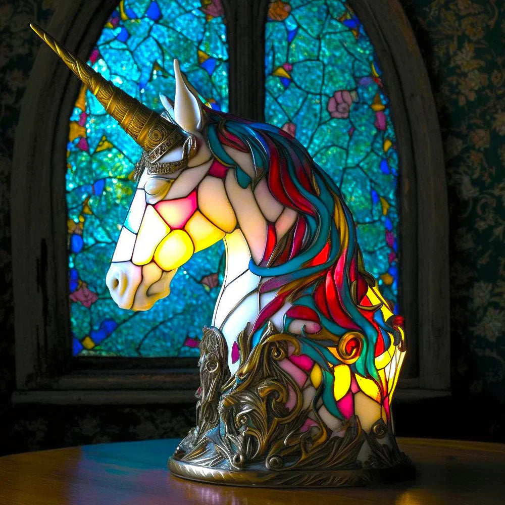 Table Lamp Handcrafted Stained Glass Animal Design