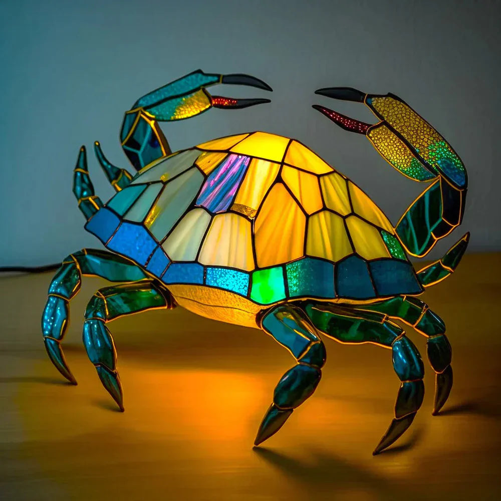 Table Lamp Handcrafted Stained Glass Animal Design