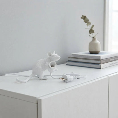 Table Lamp Resin Mouse Sculpture