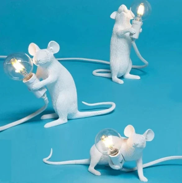 Table Lamp Resin Mouse Sculpture