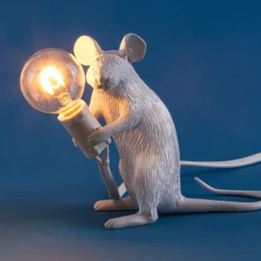 Table Lamp Resin Mouse Sculpture