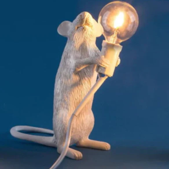 Table Lamp Resin Mouse Sculpture