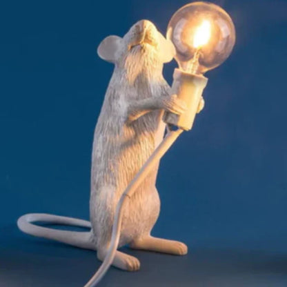 Table Lamp Resin Mouse Sculpture