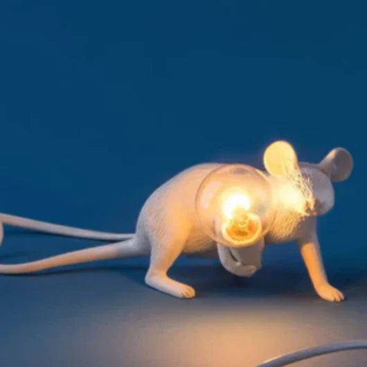 Table Lamp Resin Mouse Sculpture