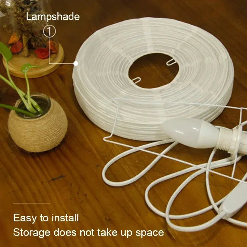 Table Lamp Rice Paper Shade Glare-Free E14 Socket
