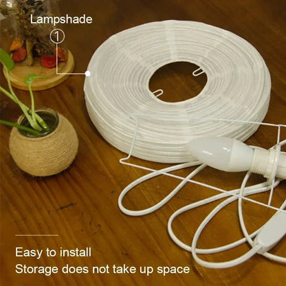 Table Lamp Rice Paper Shade Glare-Free E14 Socket