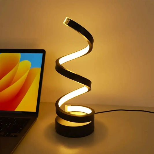 Table Lamp Sculptural Spiral Touch Dimmer & Dimmable LED