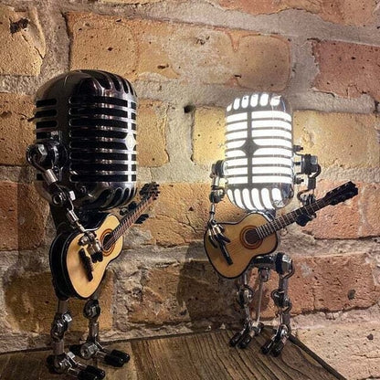 Table Lamp Vintage Microphone & Guitar Adjustable LED