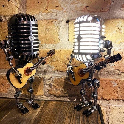 Table Lamp Vintage Microphone & Guitar Adjustable LED