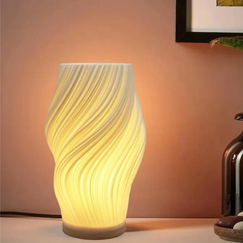 Table Lamp Wave Silhouette Integrated LED