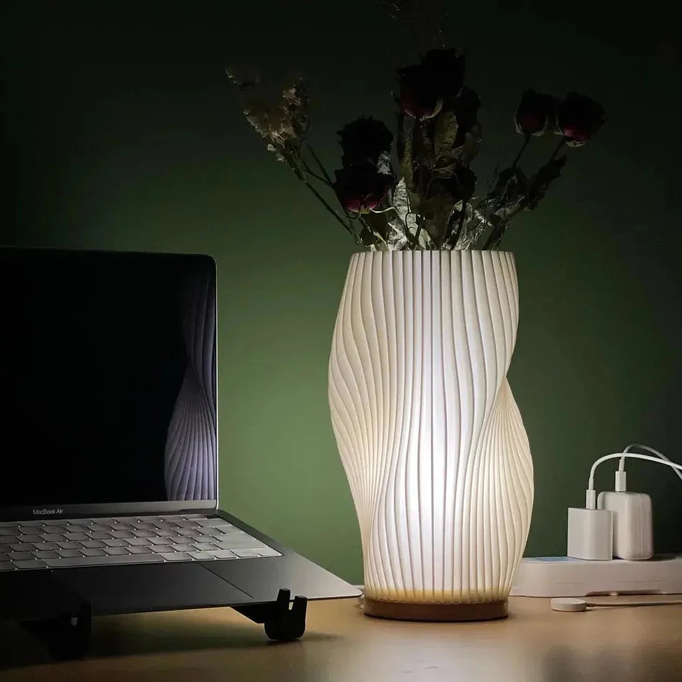 Table Lamp Wave Silhouette Integrated LED