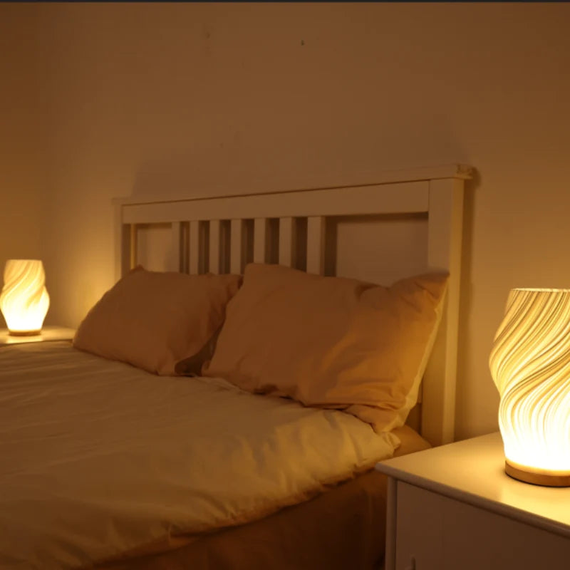 Table Lamp Wave Silhouette Integrated LED