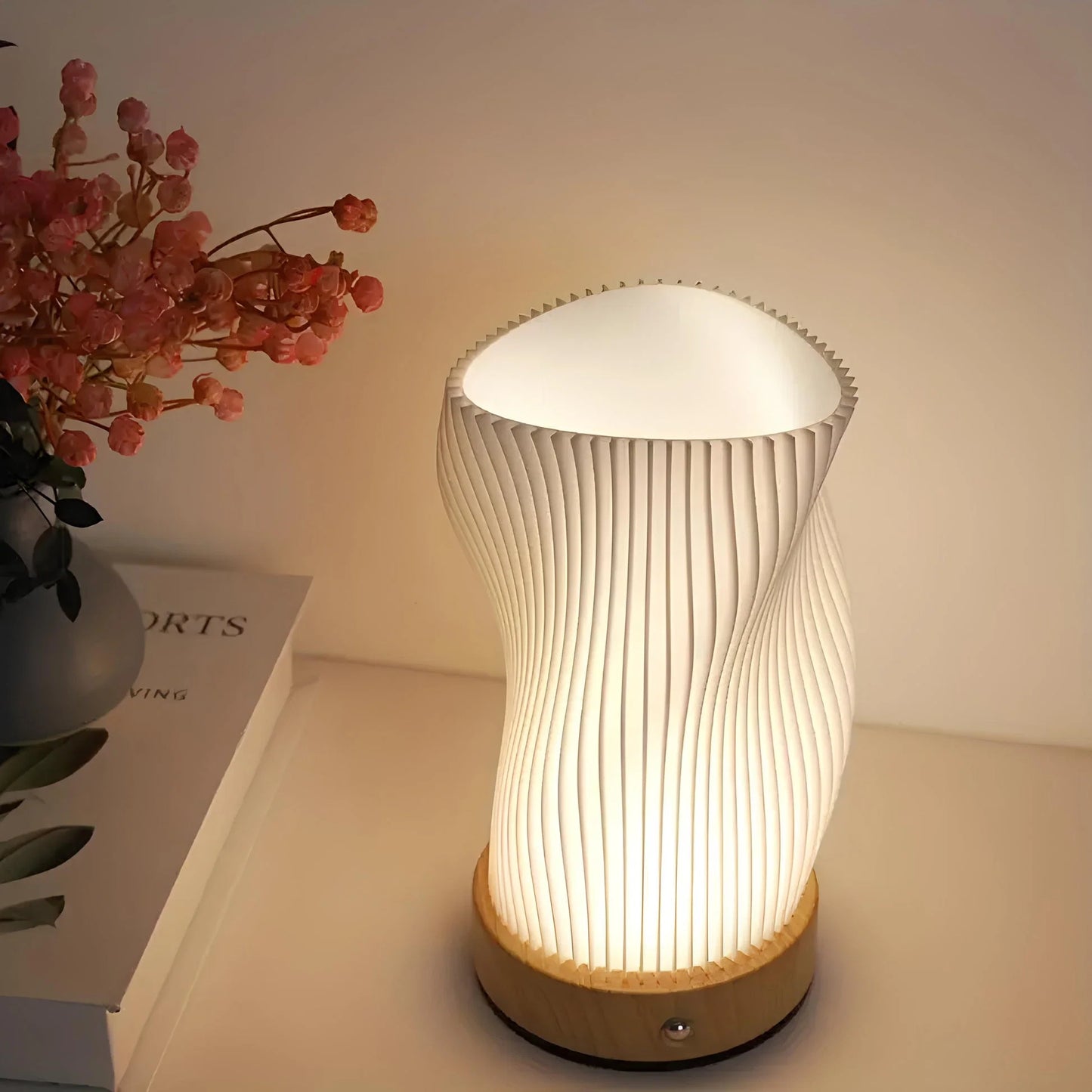 Table Lamp Wave Silhouette Integrated LED