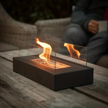 Tabletop Bioethanol Fireplace Clean Burning Laminated Glass