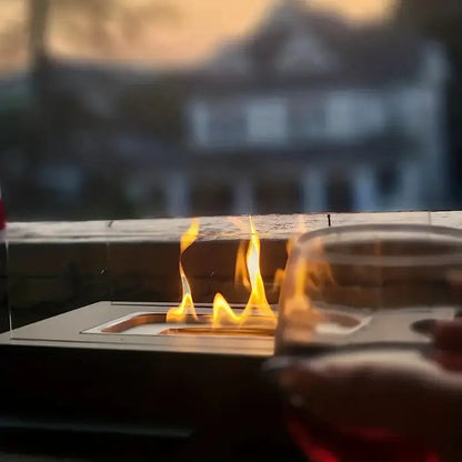 Tabletop Bioethanol Fireplace Clean Burning Laminated Glass