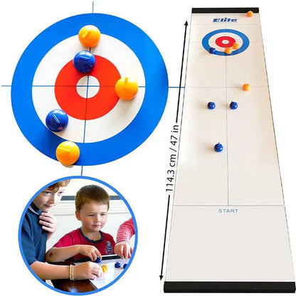 Tabletop Curling Game Vinyl Surface Magnetic Stones & Pushers