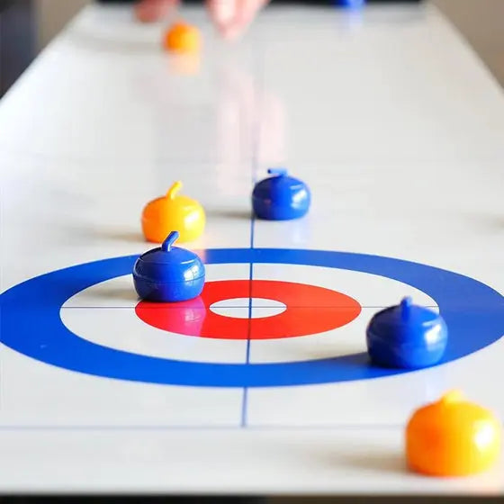 Tabletop Curling Game Vinyl Surface Magnetic Stones & Pushers