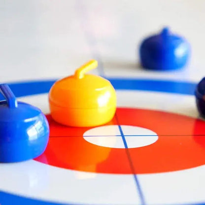 Tabletop Curling Game Vinyl Surface Magnetic Stones & Pushers